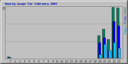 Hourly usage for February 2007